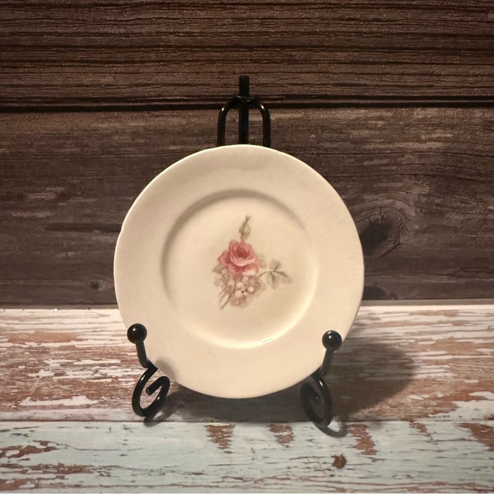 Vintage butter pat pink rose